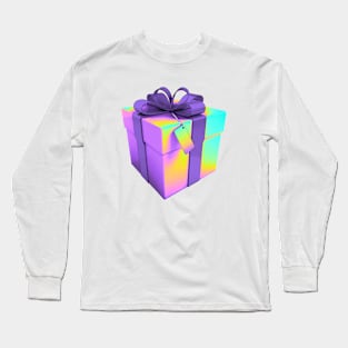 Purple Gift with Tag Long Sleeve T-Shirt